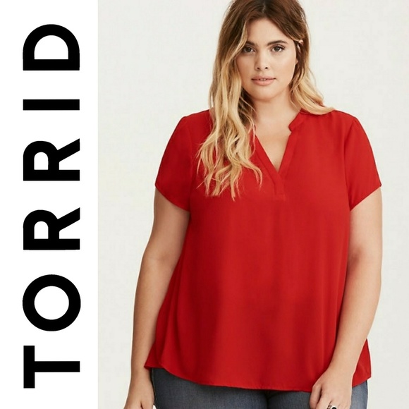 torrid Tops - Torrid Red Short Sleeve Tshirst Blouse Top